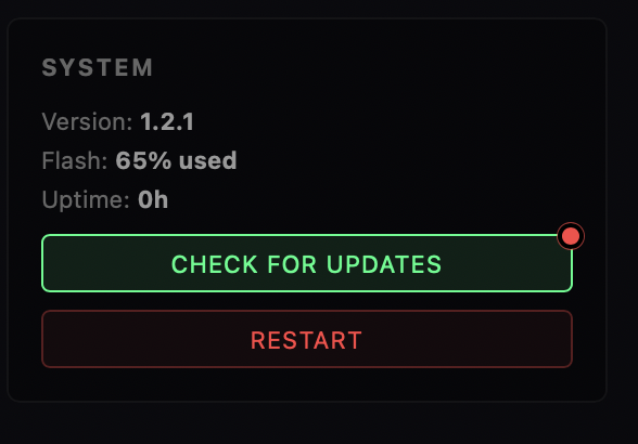 WebUIシステムパネル