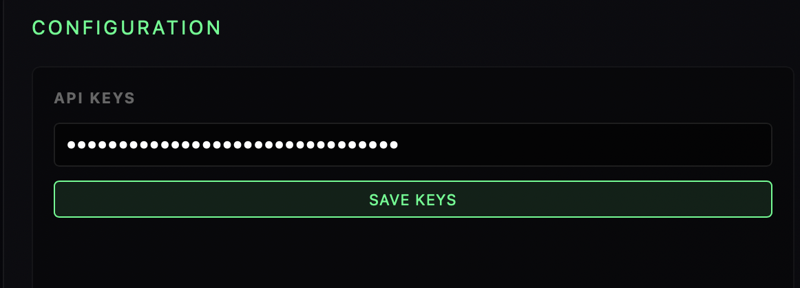 API Key Configuration Form